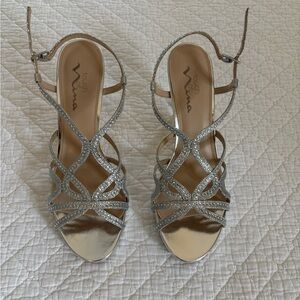 Nina Metallic Strappy Heels